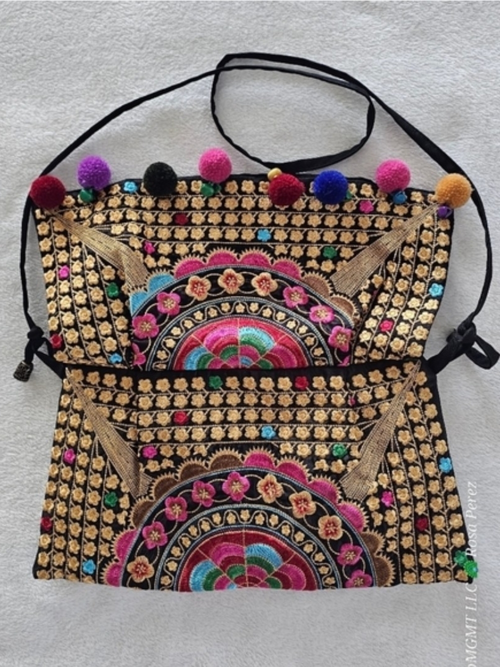 Embroidered Multicolor Festival Crossbody Bag